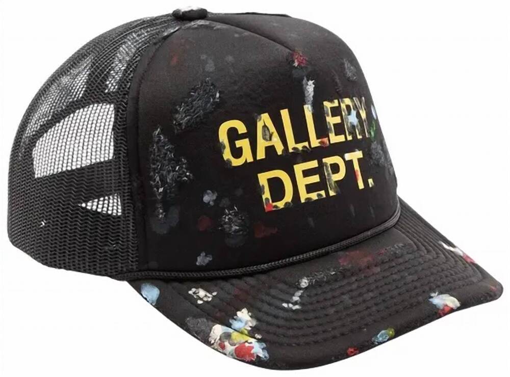 NEW GALLERY DEPT. unisex painted workshop trucker hat in black